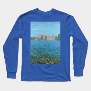 Trakai Castle and water lilies, Lithuania Long Sleeve T-Shirt